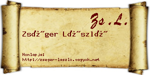 Zséger László névjegykártya