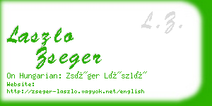 laszlo zseger business card